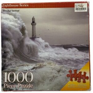 Steadfast Sentinel Lighthouse 1000 Piece 2008 Puzzle 19.25" x 26.625" Completed
